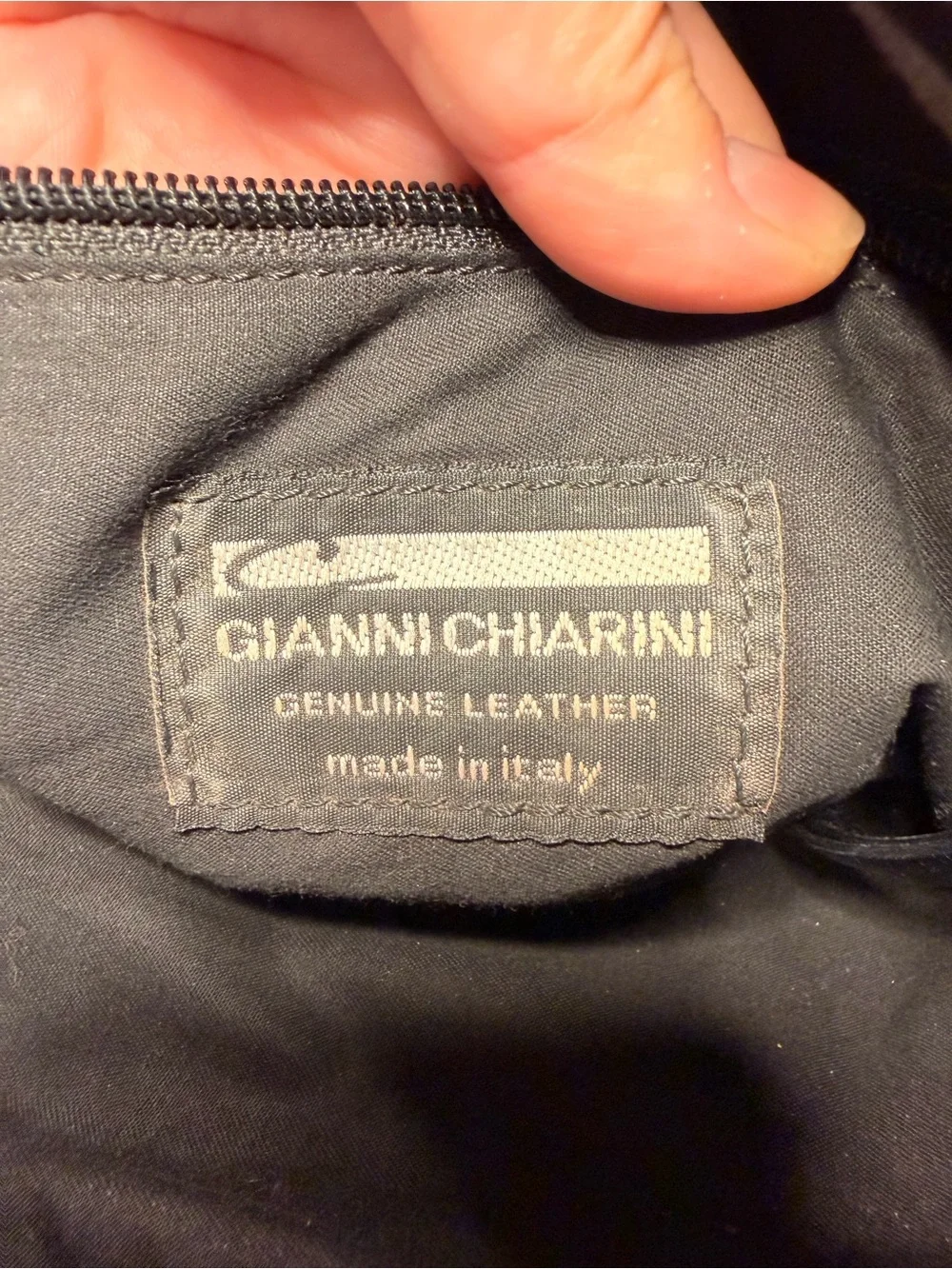 Gianni Chiarini Foldover Genuine Leather Black Clutch Bag